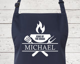 Mens Apron Personalised Gift - Fathers Day Gift for Dad Barbecue BBQ Cooking Apron - BBQ King of the Braai - Grilling Apron Gift Idea AP043