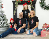 Matching Christmas Day T Shirt and Babygrow Vest - Penguin Hat & Scarf Design For Family - Matching Design for Mum Dad Baby and Kids NB038