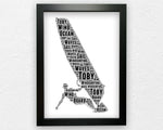 Personalised Windsurfing Word Art Gift Surfing Print Gift For Him Her Wall Art for Wind Surfer - Water Sports Gifts GC4214