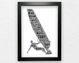 Personalised Windsurfing Word Art Gift Surfing Print Gift For Him Her Wall Art for Wind Surfer - Water Sports Gifts GC4214