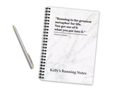 Running Notes Spiral Notebook - Personalised with Name - Running Gifts for Runners for Men and Women - Gift for Him or Her