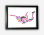 Personalised Female Skydiving Skydive Extreme Sports Base Jumping Gift Word Art Wall Room Decor Prints SMF002