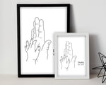 Fathers Day Line Art Print Personalised Gift for Dad from Son Daughter - Our First Father's Day Gifts Custom design to Dad from Kids SMP003
