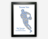 Personalised Rugby Teacher/Coach Gifts Print Gift For Rugby Player - Great Teacher Coach Appreciation Gift TA002
