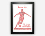 Personalised Football Gifts Word Art Wall Print - Football Teacher Coach Appreciation End Of Term Gift A3 A4 A5 8x10 Print TA007