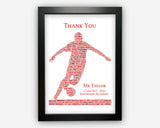 Personalised Football Gifts Word Art Wall Print - Football Teacher Coach Appreciation End Of Term Gift A3 A4 A5 8x10 Print TA007