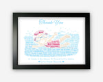 Personalised Swimming Teacher Appreciation Gifts Word Art Print - Gifts Wall Decor Custom Word Cloud Wall Art A3 A4 A5 8x10 Print ST0031