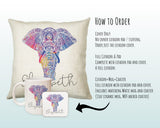 Personalised Elephant Cushion Gift Printed Name Design - Safari Cushion Throw Pillow Gift For Boy Girl Kids Bedroom Birthday Gift CS182