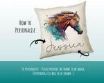 Birthday Gift For Girl Horse Lover Cushion Gift Printed Name Design Cushion Throw Pillow Gift For Girls Nursery Bedroom Christmas Gift CS525