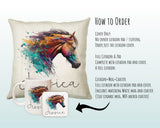 Birthday Gift For Girl Horse Lover Cushion Gift Printed Name Design Cushion Throw Pillow Gift For Girls Nursery Bedroom Christmas Gift CS525