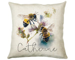Gift For Mum Personalised Bumble Bee Cushion Gift Printed Name Design - Cushion Throw Pillow Gift Beekeeper Gardener Gardening Gift CS526