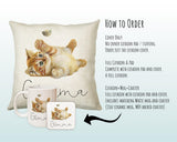 Personalised Cat Lover Cushion Gift Printed Name Design - Cushion Throw Pillow Gift For Boys Nursery Bedroom Birthday Christmas Gift CS042
