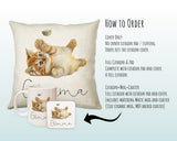 Personalised Cat Lover Cushion Gift Printed Name Design - Cushion Throw Pillow Gift For Boys Nursery Bedroom Birthday Christmas Gift CS042