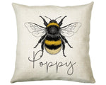 Personalised Bumble Bee Cushion Gift Printed Name Design - Cushion Throw Pillow Gift For Beekeeper Gardener Gardening Christmas Gift CS038