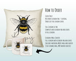 Personalised Bumble Bee Cushion Gift Printed Name Design - Cushion Throw Pillow Gift For Beekeeper Gardener Gardening Christmas Gift CS038
