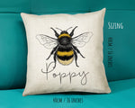 Personalised Bumble Bee Cushion Gift Printed Name Design - Cushion Throw Pillow Gift For Beekeeper Gardener Gardening Christmas Gift CS038