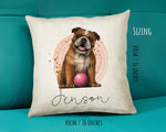 Personalised Bulldog Cushion Gift Printed Name Design - Cushion Throw Pillow Gift For Dog Lover Dog Mum Dad CS309