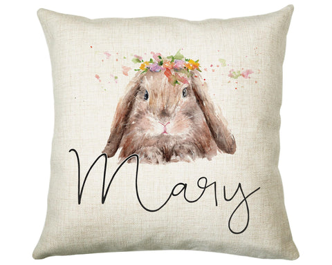 Personalised Bunny Rabbit Cushion Gift Printed Name Design - Cushion Throw Pillow Gift For Mum Friend Bedroom Birthday Christmas Gift CS068