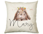 Personalised Bunny Rabbit Cushion Gift Printed Name Design - Cushion Throw Pillow Gift For Mum Friend Bedroom Birthday Christmas Gift CS068