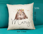 Personalised Bunny Rabbit Cushion Gift Printed Name Design - Cushion Throw Pillow Gift For Mum Friend Bedroom Birthday Christmas Gift CS068