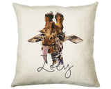 Personalised Giraffe Cushion Gift Printed Name Design - Cushion Throw Pillow Gift For Mum Dad Friend Bedroom Birthday Christmas Gift CS155