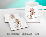 Personalised Giraffe Cushion Gift Printed Name Design - Cushion Throw Pillow Gift For Mum Dad Friend Bedroom Birthday Christmas Gift CS076