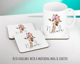 Personalised Giraffe Cushion Gift Printed Name Design - Cushion Throw Pillow Gift For Mum Dad Friend Bedroom Birthday Christmas Gift CS076