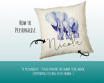 Personalised Elephant Cushion Gift Printed Name Design - Cushion Throw Pillow Gift For Mum Dad Friend Bedroom Birthday Christmas Gift CS046