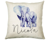 Personalised Elephant Cushion Gift Printed Name Design - Cushion Throw Pillow Gift For Mum Dad Friend Bedroom Birthday Christmas Gift CS046