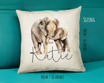 Personalised Elephant Giraffe Cushion Gift - Printed Name Design Safari Cushion Throw Pillow Gift Boy Girl Kids Bedroom Birthday Gift CS173