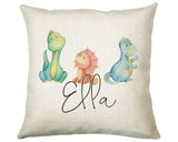 Personalised Dinosaur Cushion Gift Printed Name Design - Cushion Throw Pillow Gift For Boy Girl Kids Bedroom Birthday Christmas Gift CS167