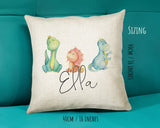Personalised Dinosaur Cushion Gift Printed Name Design - Cushion Throw Pillow Gift For Boy Girl Kids Bedroom Birthday Christmas Gift CS167