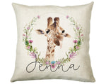 Personalised Giraffe Cushion Gift Printed Name Design - Cushion Throw Pillow Gift For Mum Dad Friend Bedroom Birthday Christmas Gift CS158
