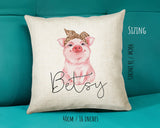 Personalised Hipster Pig Cushion Gift Printed Name Design - Cushion Throw Pillow Gift For Mum Friend Bedroom Birthday Christmas Gift CS143