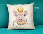 Personalised Hipster Pig Cushion Gift Printed Name Design - Cushion Throw Pillow Gift For Mum Friend Bedroom Birthday Christmas Gift CS142