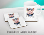 Personalised Hipster Pig Cushion Gift Printed Name Design - Cushion Throw Pillow Gift For Mum Friend Bedroom Birthday Christmas Gift CS141