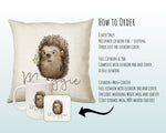 Personalised Hedgehog Cushion Gift Printed Name Design - Cushion Throw Pillow Gift For Mum Dad Friend Bedroom Birthday Christmas Gift CS087