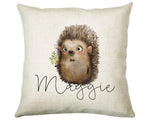 Personalised Hedgehog Cushion Gift Printed Name Design - Cushion Throw Pillow Gift For Mum Dad Friend Bedroom Birthday Christmas Gift CS087