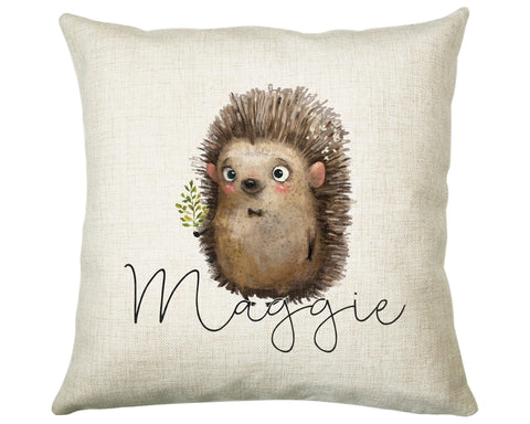 Personalised Hedgehog Cushion Gift Printed Name Design - Cushion Throw Pillow Gift For Mum Dad Friend Bedroom Birthday Christmas Gift CS087