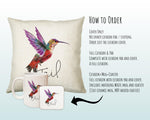 Personalised Hummingbird Cushion Gift Printed Name Design - Cushion Throw Pillow Gift For Mum Friend Bedroom Birthday Christmas Gift CS081