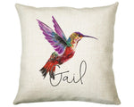 Personalised Hummingbird Cushion Gift Printed Name Design - Cushion Throw Pillow Gift For Mum Friend Bedroom Birthday Christmas Gift CS081