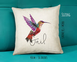 Personalised Hummingbird Cushion Gift Printed Name Design - Cushion Throw Pillow Gift For Mum Friend Bedroom Birthday Christmas Gift CS081