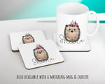 Personalised Hedgehog Cushion Gift - Custom Name Design Scatter Pillow Decor With Padding & Cushion Cover - Woodland Animals Wildlife CS069