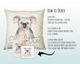 Personalised Koala Bear Cushion Gift Printed Name Design - Cushion Throw Pillow Gift For Boys Nursery Bedroom Birthday Christmas Gift CS029