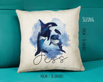 Personalised Orca Killer Whale Cushion Gift Printed Name Design - Cushion Throw Pillow Gift For Mum Dad Friend Bedroom Birthday Gift CS088