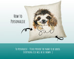 Personalised Sloth Cushion Gift Printed Name Design - Cushion Throw Pillow Gift For Mum Dad Friend Bedroom Birthday Christmas Gift CS079