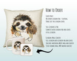 Personalised Sloth Cushion Gift Printed Name Design - Cushion Throw Pillow Gift For Mum Dad Friend Bedroom Birthday Christmas Gift CS079