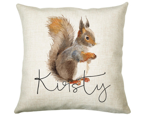 Personalised Squirrel Cushion Gift Printed Name Design - Cushion Throw Pillow Gift For Mum Dad Friend Bedroom Birthday Christmas Gift CS078