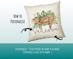 Personalised Sloth Cushion Gift Printed Name Design - Cushion Throw Pillow Gift For Mum Dad Friend Bedroom Birthday Christmas Gift CS071