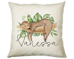 Personalised Sloth Cushion Gift Printed Name Design - Cushion Throw Pillow Gift For Mum Dad Friend Bedroom Birthday Christmas Gift CS071